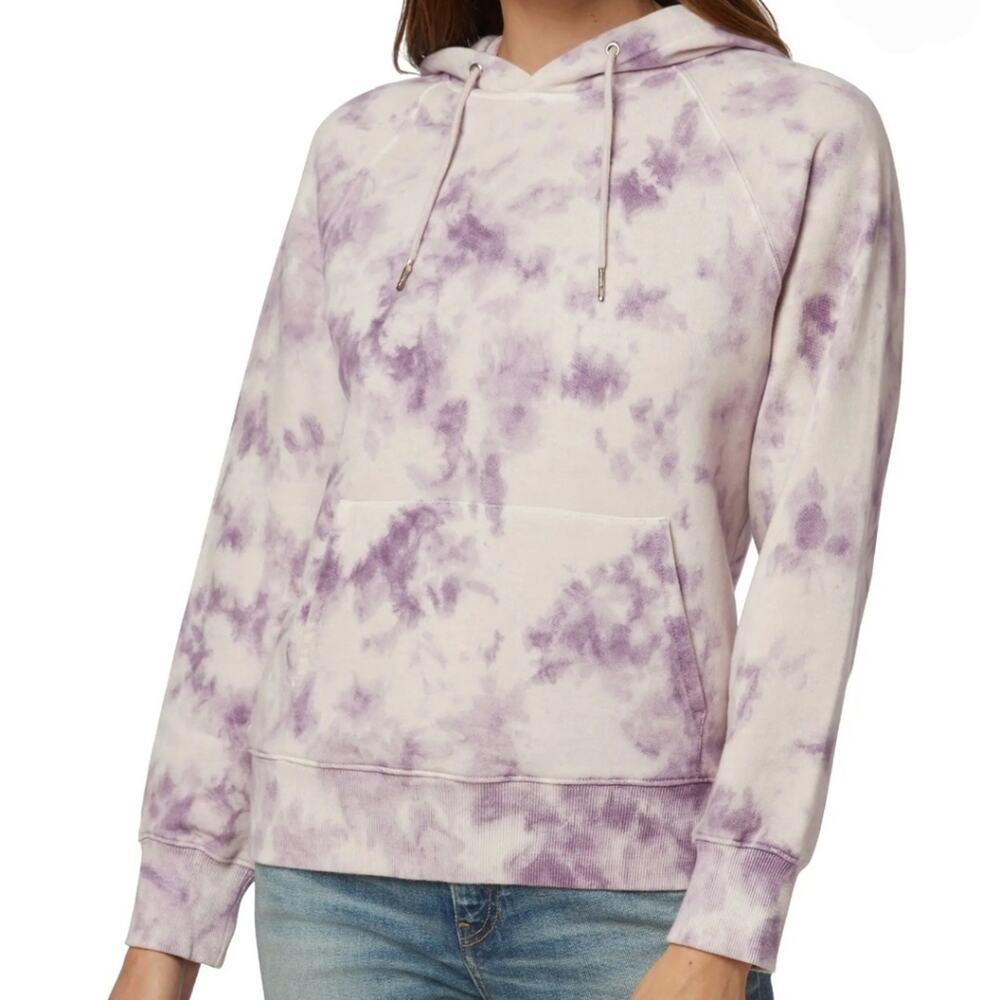 Hudson Jeans Live In Tie Dye Cotton Hoodie Lilac Fatigue Purple NWT XS